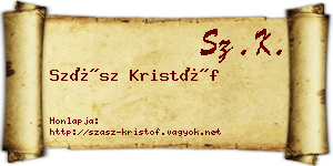 Szász Kristóf névjegykártya
