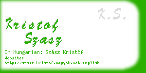 kristof szasz business card